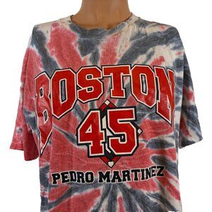Vintage Y2K Pedro Martinez T Shirt Mens L Boston Red Sox Tie Dye MLB Baseball